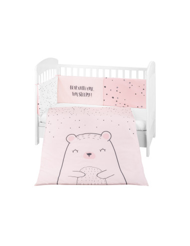 Бебешки спален комплект 2 части EU style 60/120 Bear with me Pink