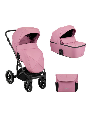 Комбинирана количка 2в1 с твърд кош Amani Pink