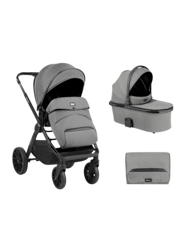 Комбинирана количка 2в1 с кош за новородено Tiffany Light Grey