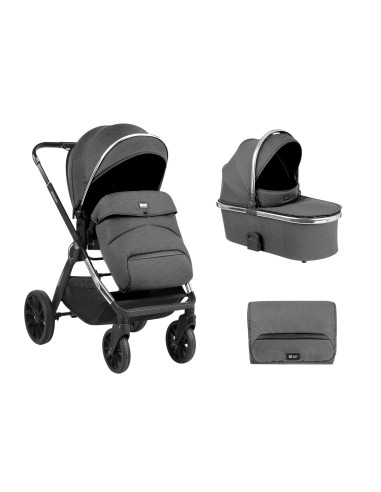 Комбинирана количка 2в1 с кош за новородено Tiffany Dark Grey
