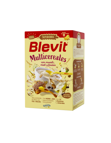 Blevit SUPERFIBER Multicereals с мюсли, мед и плодове 500г