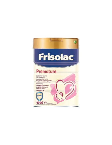 Frisolac Premature адаптирано мляко за недоносени бебета 0+М 400гр