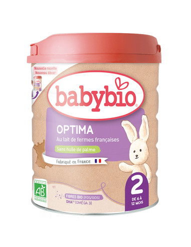 Био Адаптирано преходно мляко на прах (6-12 месеца) - OPTIMA 2 - 800г - Babybio