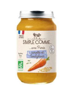 Био Зеленчуково пюре "Лека нощ" - Моркови и Булгур (6+...