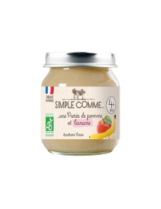 Био Плодово пюре - Ябълка и Банан (4+ месеца) - 125г -...