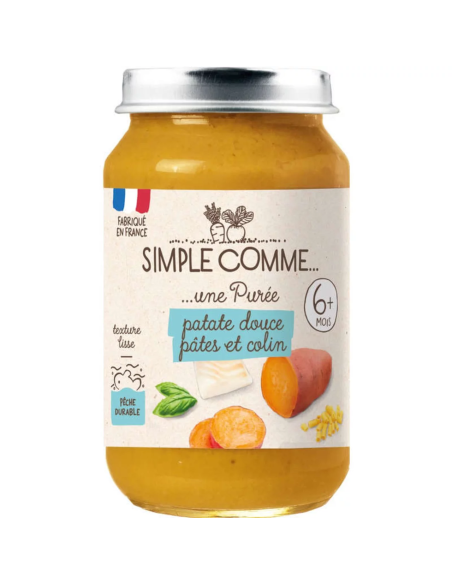 Зеленчуково пюре/конвенционално/ - с Див Хек и Сладък картоф (6+ месеца) - 190г - Simple Comme