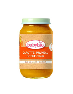 Био Зеленчуково пюре - Говеждо месо, Морков и Сливи (8+...