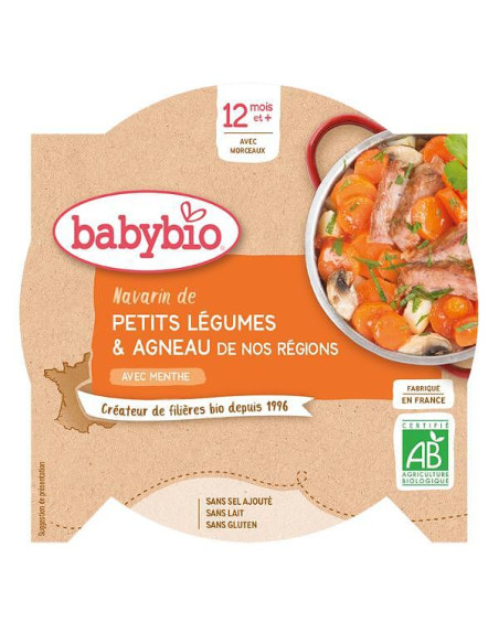 Био Меню - Агнешко месо и Зеленчуци (12+ месеца) - купичка 230г - Babybio