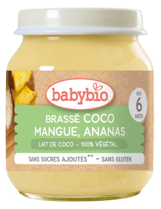 Био Плодово пюре - Кокосово мляко, Манго и Ананас (6+...