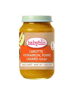 Био Плодово-зеленчуково пюре - Патешко месо, Моркови,...