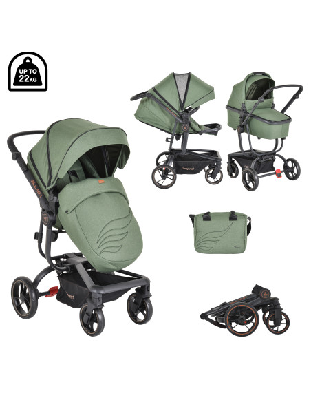 Комбинирана детска количка Ellada 2в1 зелен