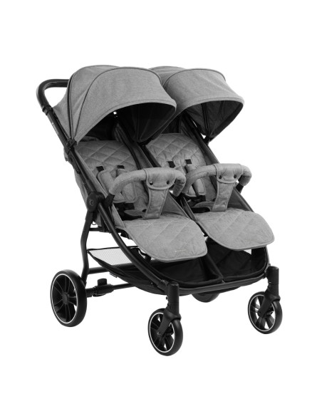 Количка за близнаци Happy 2 Light Grey 2023