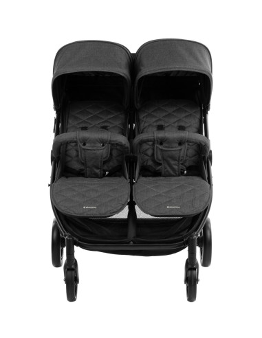 Количка за близнаци Happy 2 Dark Grey 2023