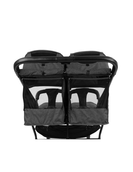 Количка за близнаци Happy 2 Dark Grey 2023