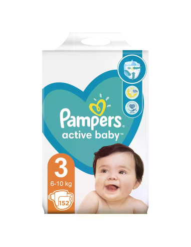 PAMPERS Active Baby Размер 3, пелени, MB, 152бр.