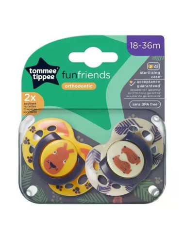 Комплект от 2 бр. ортодонтични залъгалки Tommee...