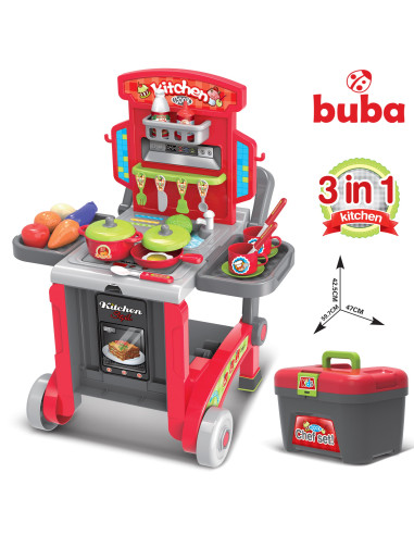 Детска кухня Buba Little Chef 008-930, Куфар, Червен