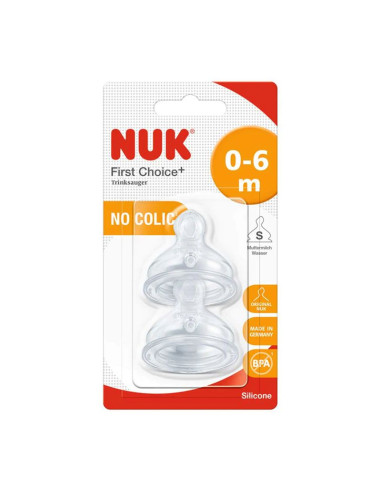 NUK FIRST CHOICE+ биберон храна силикон 2 бр. 0-6мес, р-р S