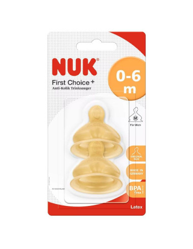 NUK FIRST CHOICE биберон за хранене каучук 0-6м 2бр., р-р M