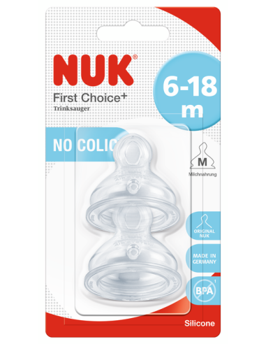 NUK FIRST CHOICE+ биберон храна силикон 2 бр. 6-18мес., р-р M