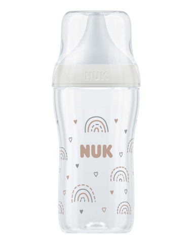 NUK Perfect Match Шише РР 260мл. със силиконов биберон за хранене M, 3+ мес. Дъга