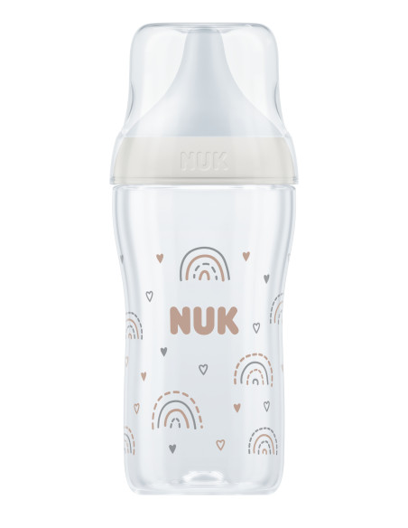 NUK Perfect Match Шише РР 260мл. със силиконов биберон за хранене M, 3+ мес. Дъга