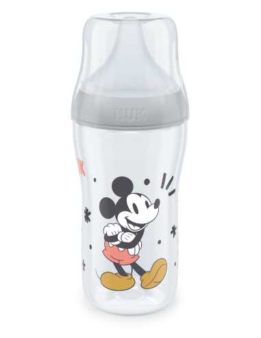 NUK Perfect Match Шише РР 260мл. със силиконов биберон за хранене M, 3+ мес. Mickey сиво