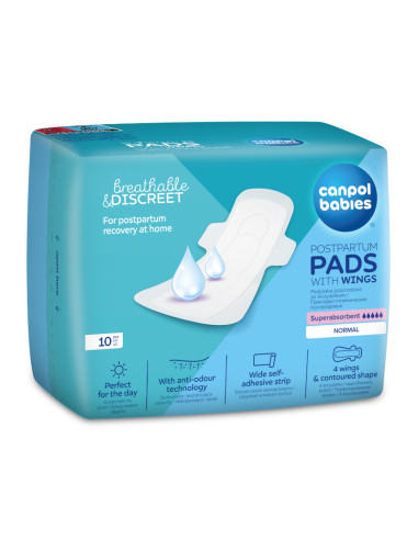 Следродилни хигиенни превръзки с крилца - 10 бр.