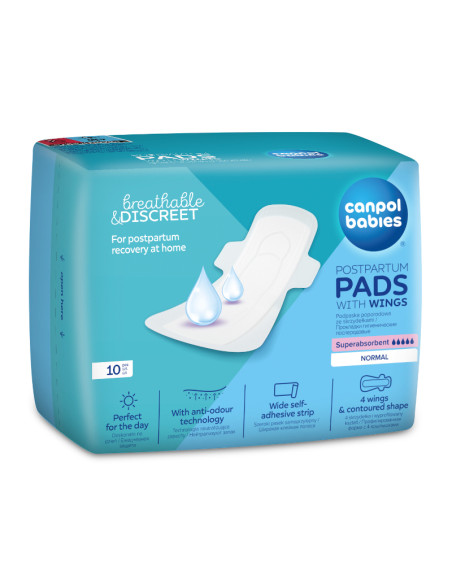 Следродилни хигиенни превръзки с крилца - 10 бр.