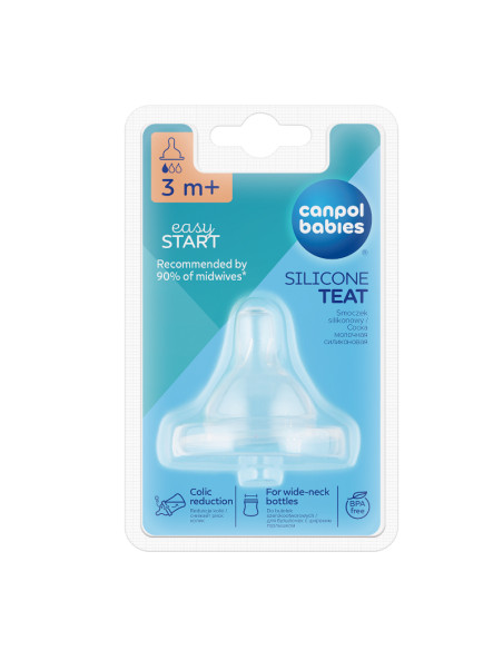 Антиколик силиконов биберон с широк накрайник Easy Start 3-6м - 1 бр.