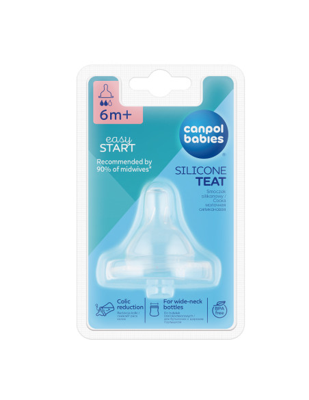 Антиколик силиконов биберон с широк накрайник Easy Start 6-12м - 1 бр.