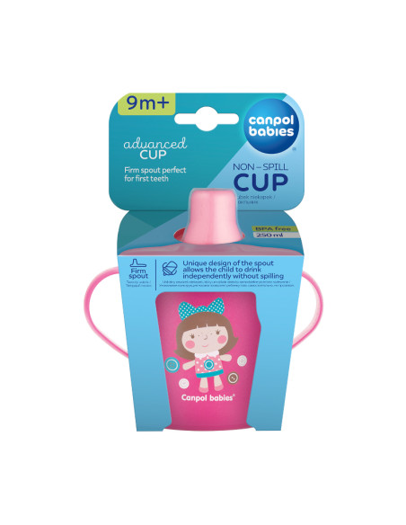 Неразливаща се чаша с дръжки и твърд накрайнин TOYS 250 мл