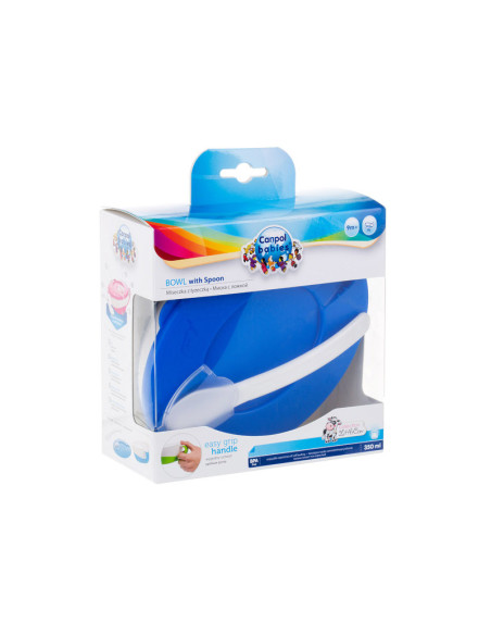 Купа за хранене с капаче и лъжица,  Little Cow 350 мл 9м+