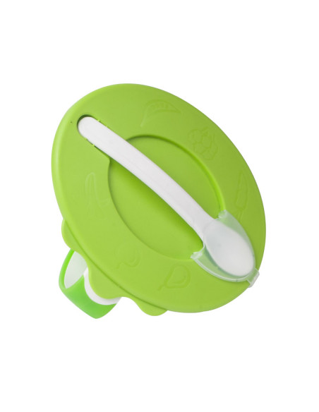 Купа за хранене с капаче и лъжица,  Little Cow 350 мл 9м+