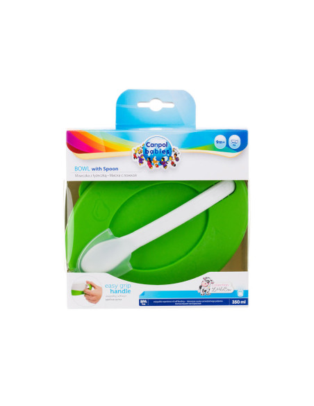 Купа за хранене с капаче и лъжица,  Little Cow 350 мл 9м+