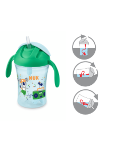 Чаша MOTION CUP 230мл., със сламка, зелена, 8+ мес.