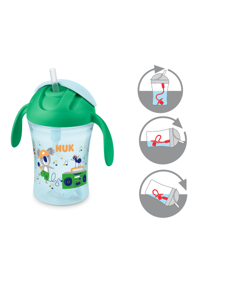 Чаша MOTION CUP 230мл., със сламка, зелена, 8+ мес.