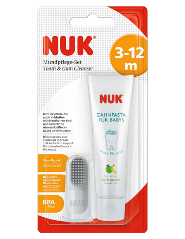 NUK пръстче за масаж + паста за зъби за деца...