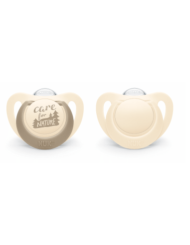 NUK for NATURE биберон залъгалка силикон 0-6 мес. 2бр. Крем