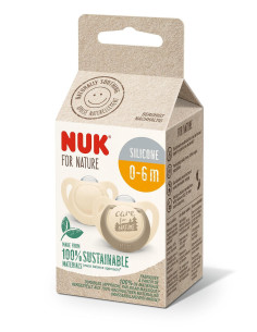 NUK for NATURE биберон залъгалка силикон 0-6 мес. 2бр. Крем 2