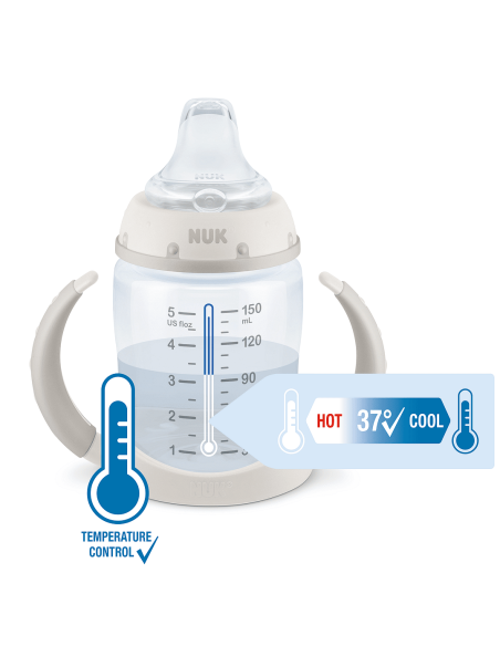 NUK First Choice РР Шише Temperature Control 150мл. със силиконов накрайник за сок Mickey grey