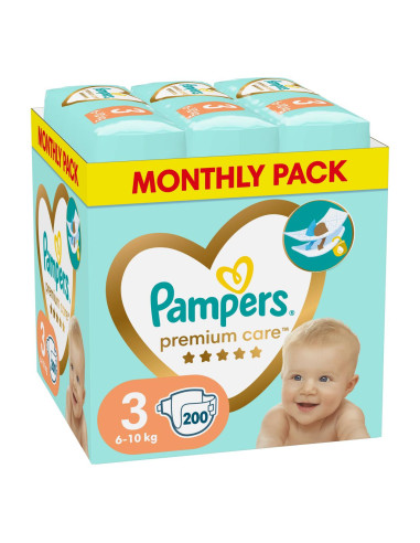 PAMPERS Premium Care Размер 3, пелени, MSB, 200бр.