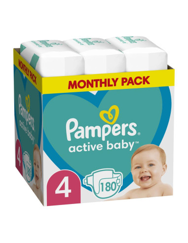 PAMPERS Active Baby Размер 4, пелени, MSB, 180бр.