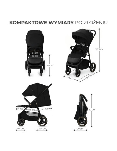 Kinderkraft TRIG 3 бебешка количка ONYX BLACK