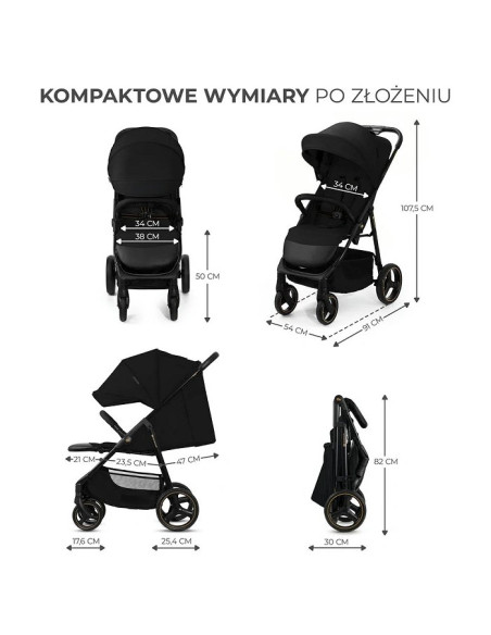 Kinderkraft TRIG 3 бебешка количка ONYX BLACK