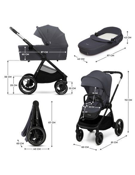 KinderKraft бебешка количка 2в1 NEA 2.0 DEEP GREY