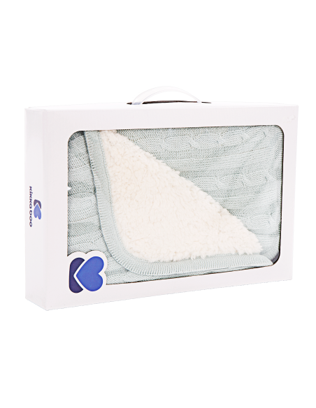 Плетено памучно одеяло с шерпа Mint