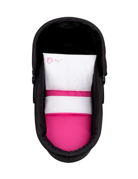 Бебешки спален комплект за количка 6 части Solid Pink