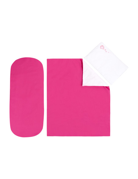 Бебешки спален комплект за количка 6 части Solid Pink