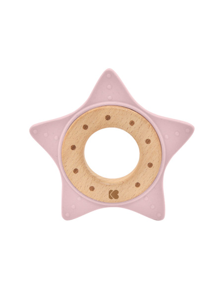 Чесалка дърво-силикон Star Pink